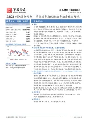 23Q3利润符合预期,多领域布局促进业务业绩稳定增长