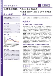 公司事件点评报告：业绩略超预期，内生业务持续向好