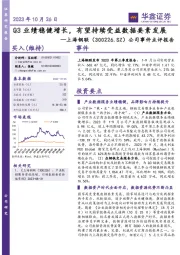 公司事件点评报告:Q3业绩稳健增长,有望持续受益数据要素发展