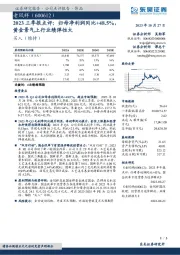 2023三季报点评:归母净利润同比+48.5%,黄金景气上行业绩弹性大