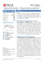 Q3业绩符合预期，多赛道布局打造长期价值