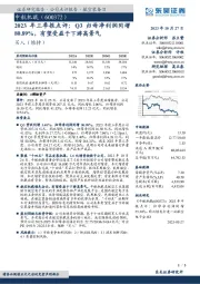 2023年三季报点评：Q3归母净利润同增80.89%，有望受益于下游高景气