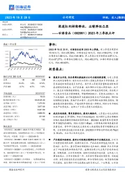 2023年三季报点评：渠道红利持续释放，业绩弹性凸显