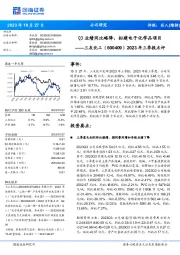 2023年三季报点评:Q3业绩同比略降,拟建电子化学品项目