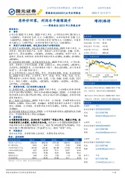 2023年三季报点评：原料价回落，利润水平继续提升