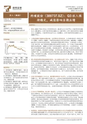 Q3收入保持稳定，减值影响当期业绩