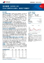 2023Q3业绩同环比双增长，聚烯烃产销量提升