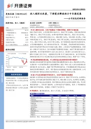 公司信息更新报告：收入端环比改善，下游需求释放助力中长期发展