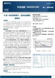 N型一体化持续提升，全球化战略积极推进