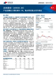 产品放量助力营收增长19%，稳步推进重点项目建设