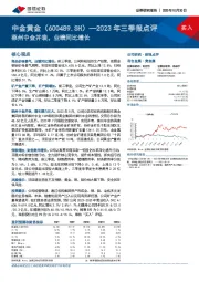 2023年三季报点评：莱州中金并表，业绩同比增长