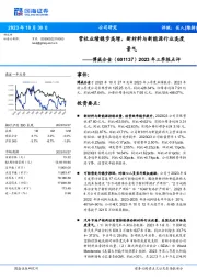 2023年三季报点评：营收业绩稳步高增，新材料与新能源行业高度景气