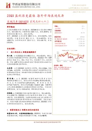 系列点评八十二：23Q3盈利历史最佳，海外市场表现优异