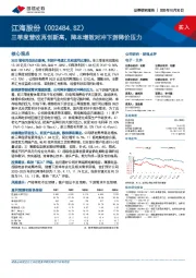 三季度营收再创新高，降本增效对冲下游降价压力