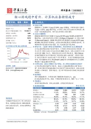 核心游戏稳中有升，计算机业务持续减亏