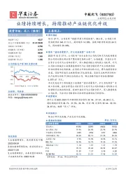 业绩持续增长，持续推动产业链优化升级