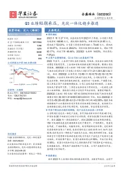 Q3业绩短期承压,光伏一体化稳步推进