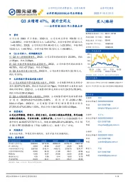 2023年三季报点评：Q3业绩增47%，提升空间大