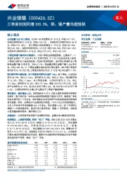 三季度利润同增305.5%，银、锡产量均超预期