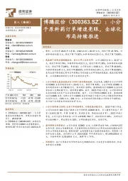 小分子原料药订单增速亮眼，全球化布局持续推进