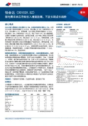 锂电需求承压导致收入增速放缓，不改长期成长趋势