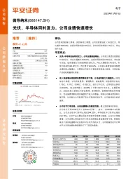 光伏、半导体同时发力,公司业绩快速增长
