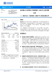 盈利能力与管理水平持续提升，海内外业务进展良好