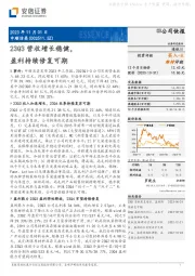 23Q3营收增长稳健，盈利持续修复可期