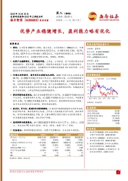 2023年三季报点评：优势产业稳健增长，盈利能力略有优化