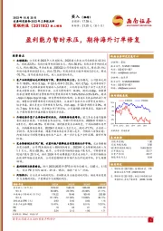 2023年三季报点评：盈利能力暂时承压，期待海外订单修复