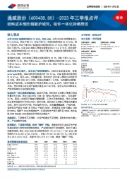 2023年三季报点评：硅料成本领先铸就护城河，组件一体化持续推进