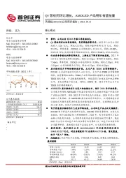 公司简评报告：Q3营收同环比增长，AMOLED产品明年有望放量