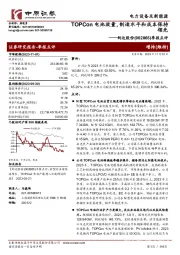 季报点评：TOPCon电池放量，制造水平和成本保持领先