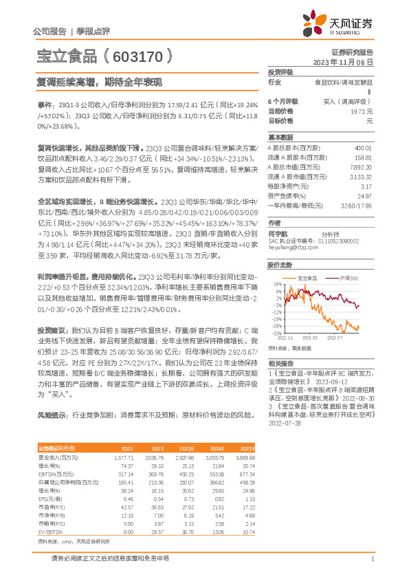 复调延续高增，期待全年表现