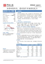 业绩短期承压,看好海外市场持续发力