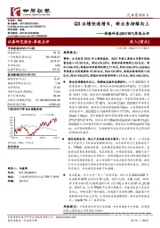 季报点评：Q3业绩快速增长，新业务持续向上