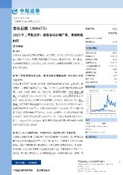 2023年三季报点评：深度布局存储产业，业绩环比向好