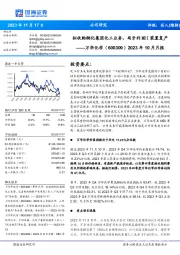 2023年10月月报：拟收购铜化集团化工业务，匈牙利MDI装置复产