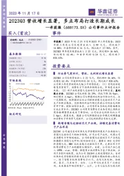 公司事件点评报告：2023Q3营收增长显著，多点布局打造长期成长