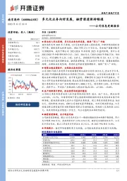 公司信息更新报告：多元化业务向好发展，融资渠道保持畅通