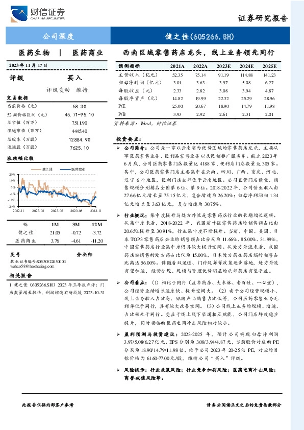 西南区域零售药店龙头，线上业务领先同行