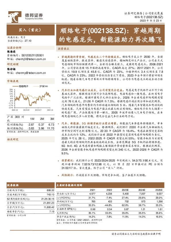 穿越周期的电感龙头，新能源助力再次腾飞