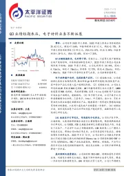 Q3业绩短期承压,电子材料业务不断拓展
