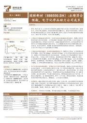 业绩符合预期,电子化学品助力公司成长