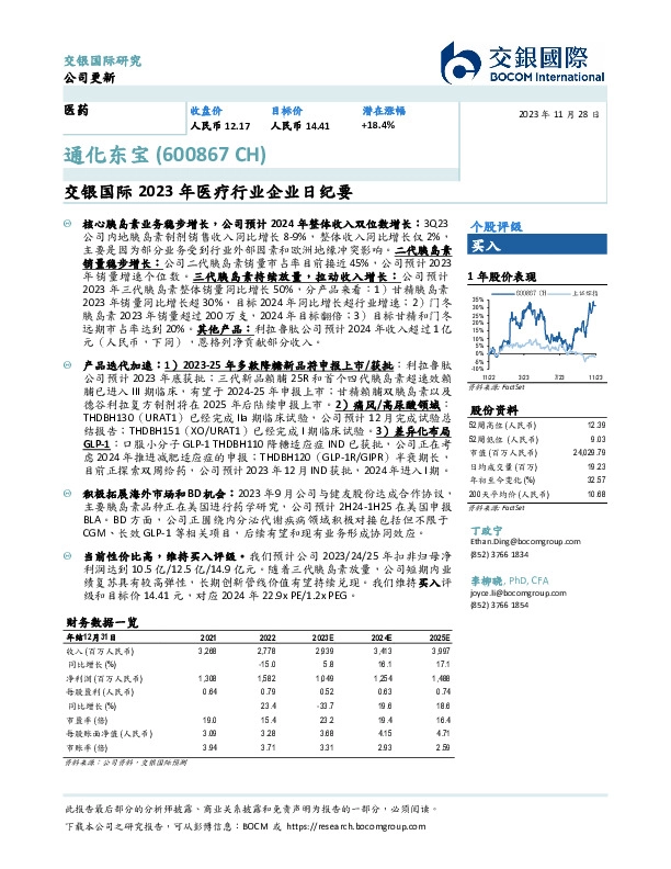 2023年医疗行业企业日纪要