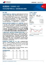 汽车安全带国产领军企业，品类拓展加速自主崛起