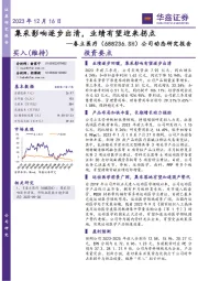 公司动态研究报告:集采影响逐步出清,业绩有望迎来拐点