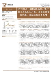 银行核心系统龙头厂商，全面抓住信创机遇，金融软服订单高增