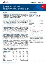 煤制烯烃规模持续提升，成本将进一步优化