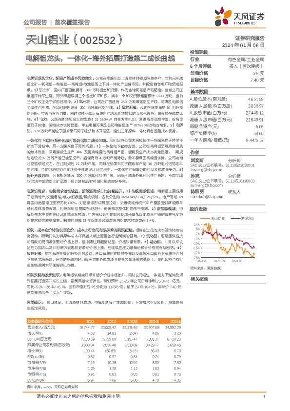 电解铝龙头，一体化+海外拓展打造第二成长曲线